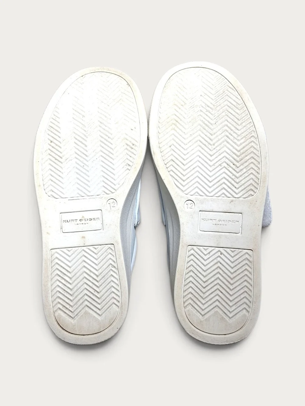 Kurt Geiger White Sneakers with Crystal Bow Embellishment